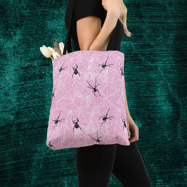 Black Widow Spider Webs Pastel Pink Costume Tasche