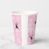 Black Widow Spider Webs Pastel Pink Pappbecher (Rechts)