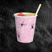 Black Widow Spider Webs Pastel Pink Pappbecher