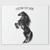 Black Wild Horing Paper mit benutzerdefiniertem Te Geschenkpapier (Flach)