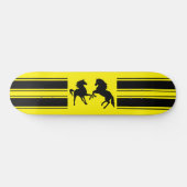 Black Wild Horses Skateboard - Custom Colors (Horizontal)