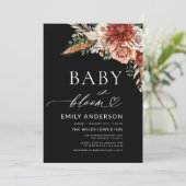 Black Wildblume Baby in Bloom Autumn Babydusche Einladung (Stehend Vorderseite)