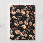 Black Wildblume Baby in Bloom Autumn Babydusche Einladung (Rückseite)