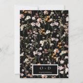 Black Wildblume Boho Save the Date (Rückseite)