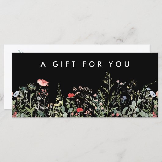 Black Wildblume Meadow-Geschenkgutschein (Vorne/Hinten)