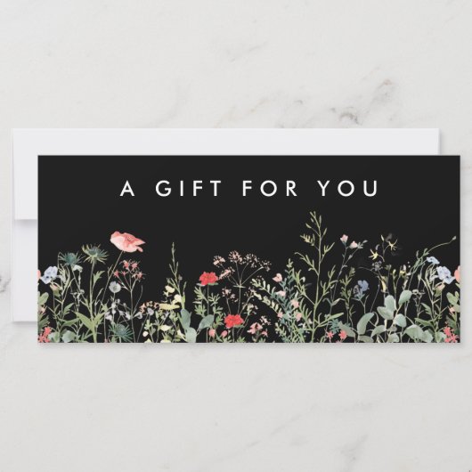 Black Wildblume Meadow-Geschenkgutschein (Vorderseite)