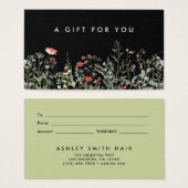 Black Wildblume Meadow-Geschenkkarte (Vorne & Hinten)