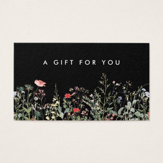 Black Wildblume Meadow-Geschenkkarte (Vorderseite)