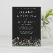 Black Wildblume Meadow Grand Opening Einladung (Stehend Vorderseite)