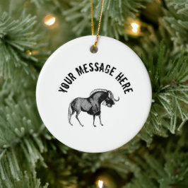 Black Wildebeest Simple Illustration Classic Keramik Ornament