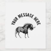 Black Wildebeest Simple Illustration Weinetikett (Einzelnes Label)