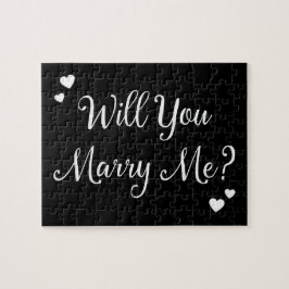 Black Will You Marry Me Gothic Marriage Vorschlag Puzzle