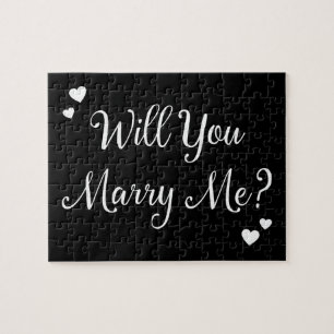 Black Will You Marry Me Gothic Marriage Vorschlag Puzzle