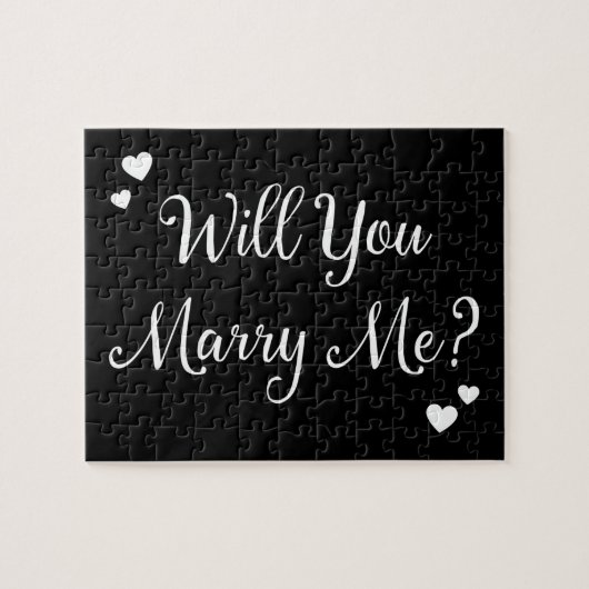 Black Will You Marry Me Gothic Marriage Vorschlag Puzzle (Horizontal)