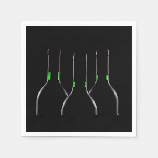 Black Wine Flasche Standard Cocktail Papier Napkin Serviette (Vorderseite)