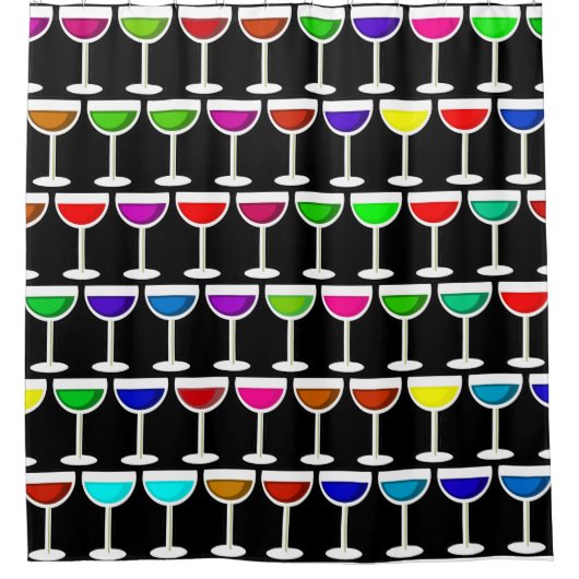 Black Wine Glases Duschvorhang (Vorderseite)