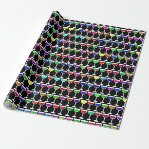 Black Wine Glases Geschenkpapier