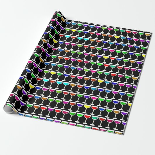 Black Wine Glases Geschenkpapier (Ungerollt)