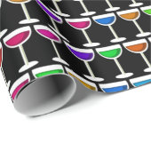 Black Wine Glases Geschenkpapier (Rolleneckpunkt)