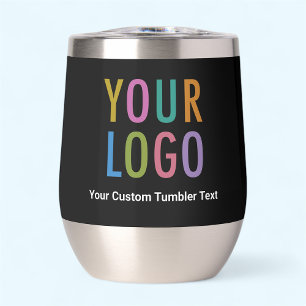 Black Wine Tumbler aus Edelstahl mit Logo Bulle