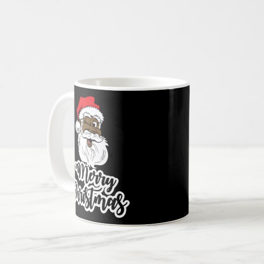 Black Winking Santa Merry Kaffeetasse (Vorderseite Links)