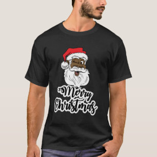 Black Winking Santa Merry T-Shirt