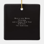 Black Winter Botanicals Weihnachtsfest Foto Keramikornament (Rückseite)