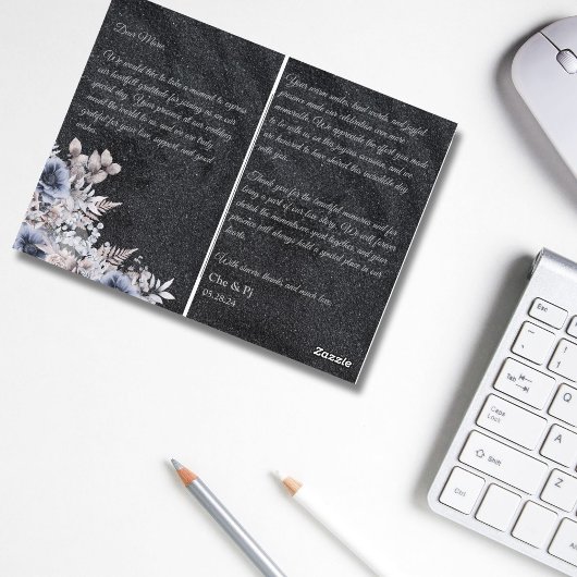 Black Winter Wedding Dankeschön Card Postkarte