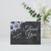 Black Winter Wedding Dankeschön Card Postkarte (Stehend Vorderseite)
