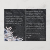 Black Winter Wedding Dankeschön Card Postkarte (Rückseite)