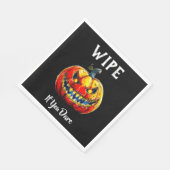 Black Wipe If You Dare Halloween Smiling Pumpkin Serviette (Ecke)