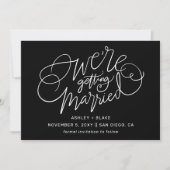 Black Wir heiraten Simple Calligraphy Save The Date (Vorderseite)