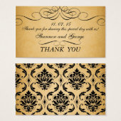 Black Wirbel Damask Vintage Wedding Favor Tag (Vorne & Hinten)