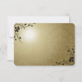 Black Wirbel Gold Metallic Damask Wedding RSVP Karte (Rückseite)
