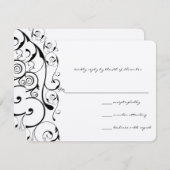 Black Wirbel Wedding RSVP (Vorne/Hinten)
