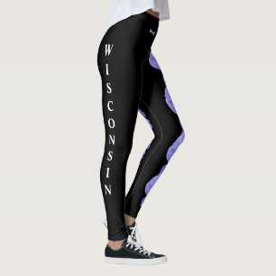 Black Wisconsin Staat Blume Wood Violet Leggings