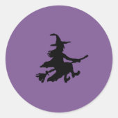 Black witch on purple  runder aufkleber (Vorderseite)