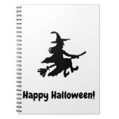 Black Witch on White - Happy Halloween  Notizblock (Vorderseite)