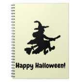 Black Witch on Yellow - Happy Halloween  Notizblock (Vorderseite)