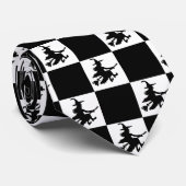 Black Witches Black & White Checkered Krawatte (Gerollt)