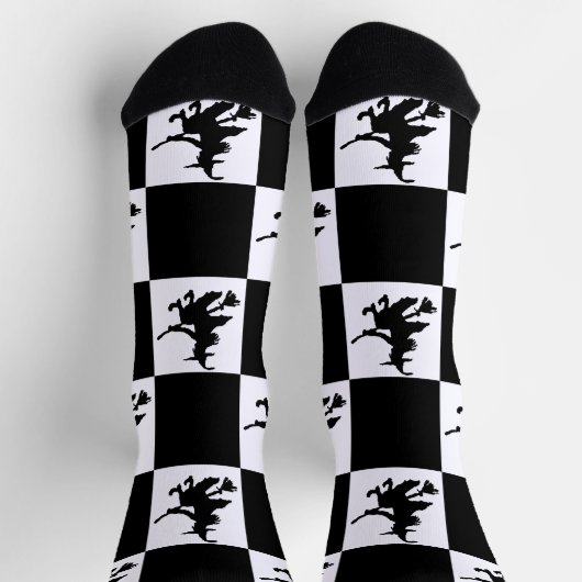 Black Witches Black & White Checkered Socken (Oben)