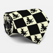 Black Witches Black & Yellow Checkered Krawatte (Gerollt)
