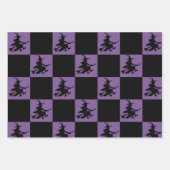 Black Witches on Orange, Purple & Teal Checkered Geschenkpapier Set (Vorderseite 2)