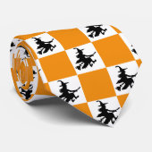 Black Witches Orange & White Checkered Krawatte (Gerollt)