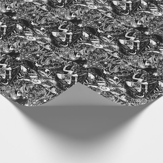 Black Witchy Gothic Viktorianisch Goth Baphomet Geschenkpapier (Ecke)