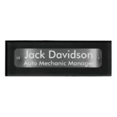 Black with A Dark Silver Label Plate -Personalized Namenschild (Vorderseite)