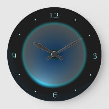 Black with Blue/Aqua Face >Wall Clock