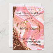 Black with Gold on Champagne Silk Wedding Einladung (Vorderseite)