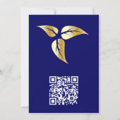 Black with Gold on Champagne Silk Wedding Einladung (Rückseite)