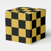 Black with Metallic Gold Square Pattern Classic Geschenkschachtel (Vorderseite)